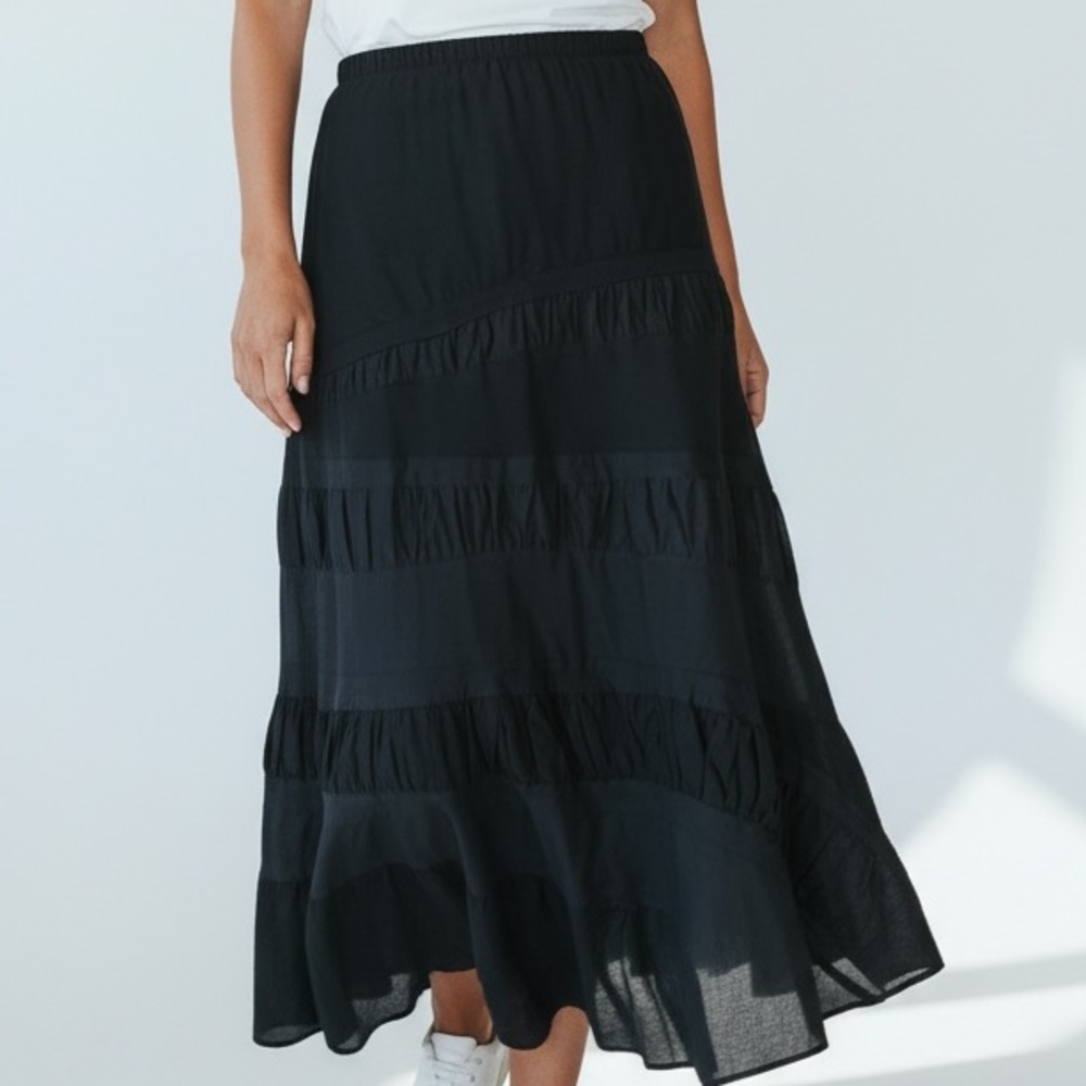 Bleu Bayou Black Boho Maxi Skirt Size Small - Picture 5 of 10